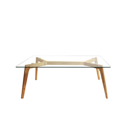 Mesa de Apoio com Tampo de Vidro Rectangular 90 x 60 x 45 cm