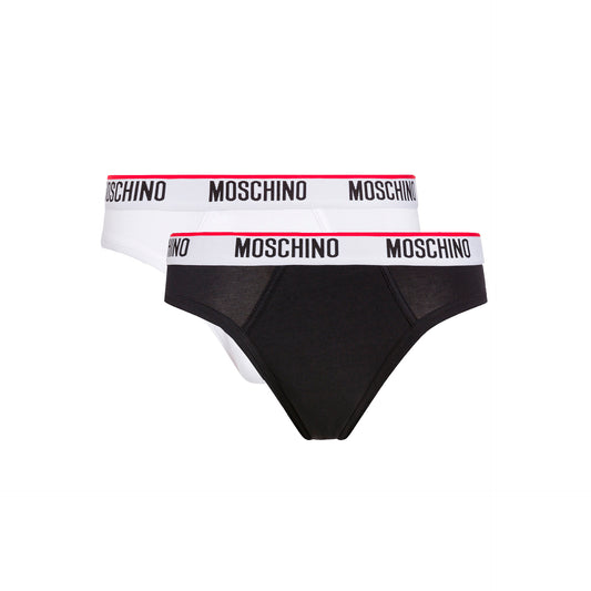 Moschino Cueca Algodão Branca/Preta - Pack 2