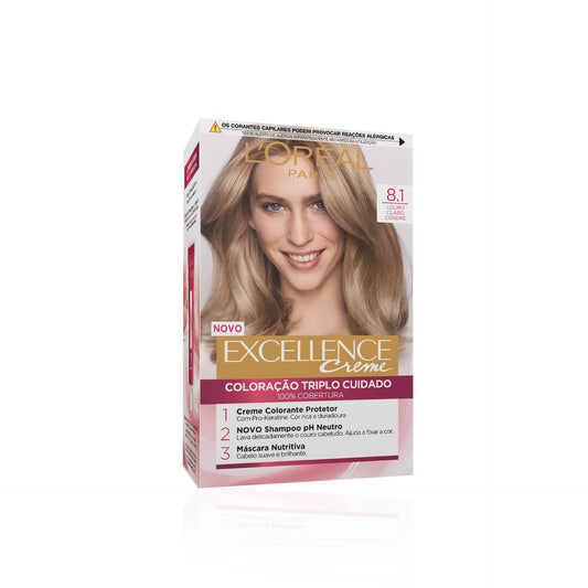 L'Oréal Excellence Coloração Permanente Creme Louro Claro Cendré 8.1