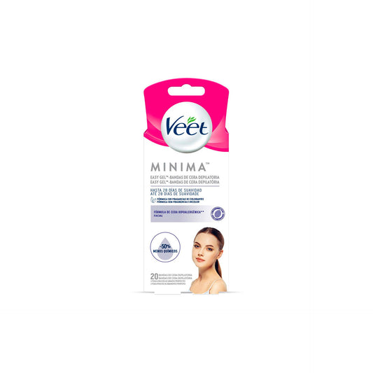 Veet Minima Bandas de Cera Depilatória Faciais 20 un