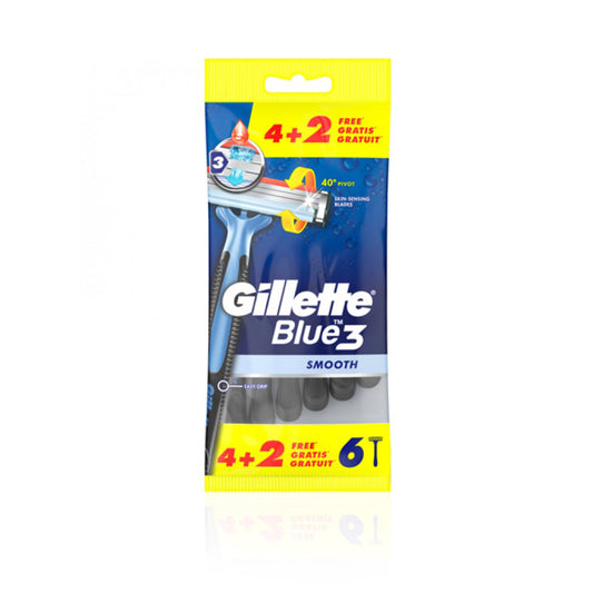Gillette Blue 3 Smooth Lâminas Descartáveis 4 + 2 un — embalagem