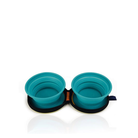 Beeztees Comedouro para Cão de Viagem Silicone Verde 2 x 720 ml