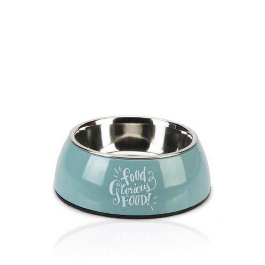 Beeztees Comedouro para Cão Aço Inoxidável Base Plástico Azul 18 cm