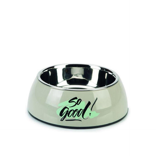 Beeztees Comedouro para Cão Aço Inoxidável Base Plástico Cinza 18 cm