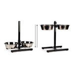 Beeztees Comedero doble para perros de acero inoxidable con soporte 2 x 2530 ml