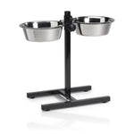 Beeztees Comedero doble para perros de acero inoxidable con soporte 2 x 2530 ml