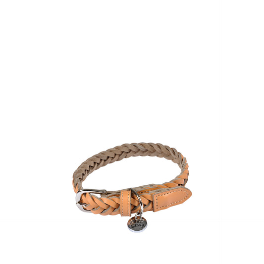 Love Story S Collar Trenzado Cuero Natural Ajustable