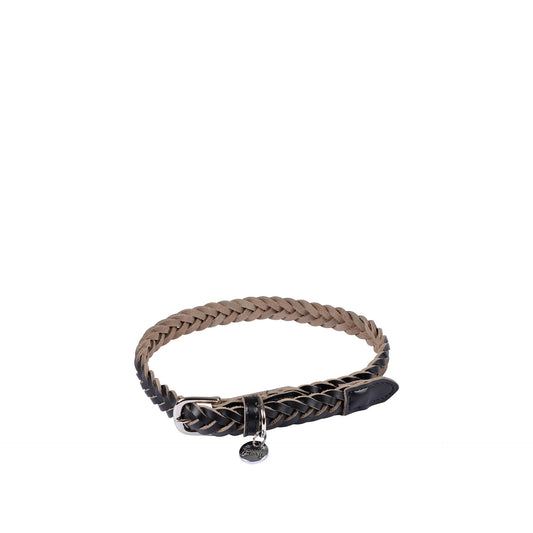 Love Story M Collar Cuero Trenzado Negro Ajustable