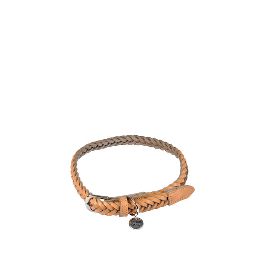 Love Story Collar M Cuero Natural Trenzado Ajustable