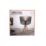 Candeeiro de Mesa Metal Preto Base Tripé