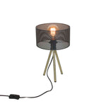 Candeeiro de Mesa Metal Preto Base Tripé