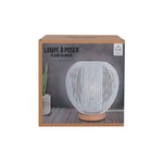 Candeeiro de Mesa Metal Arame Branco Forma de Bola