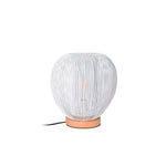 Candeeiro de Mesa Metal Arame Branco Forma de Bola