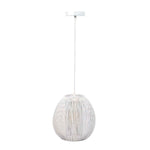 Candeeiro de Teto Metal Arame Branco Forma de Bola