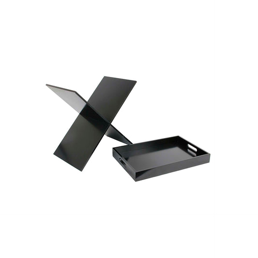 Mesa Auxiliar con Bandeja Extraíble Negra 32 x 48 x 48 cm