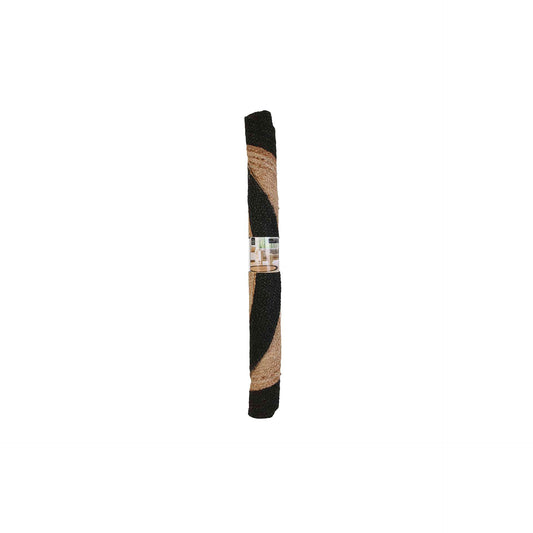 Alfombra redonda de yute con borde negro D120 cm