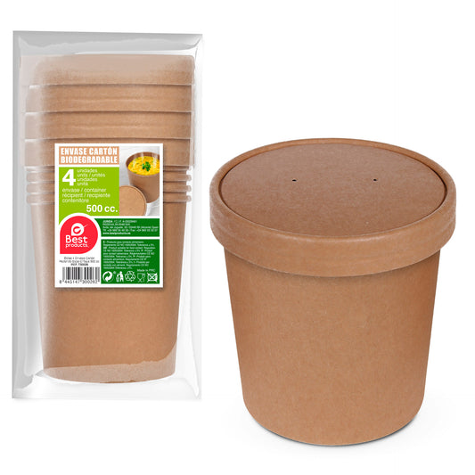 Best Recipiente Papel Descartável para Sopa 500 cc 4 un