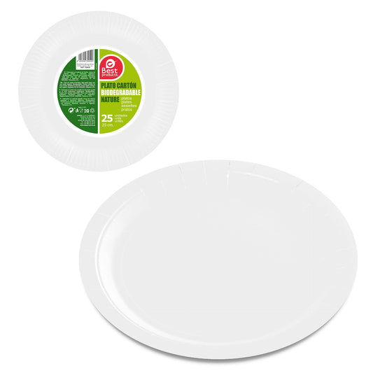 Best Prato Papel Descartável Branco 23 cm 25 un