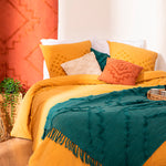 Colcha Cama com Franjas Azul