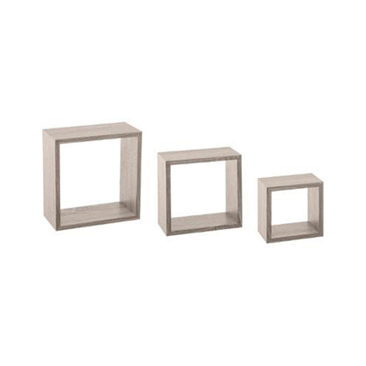 Conjunto 3 Cubos Cinza Prateleira de Parede