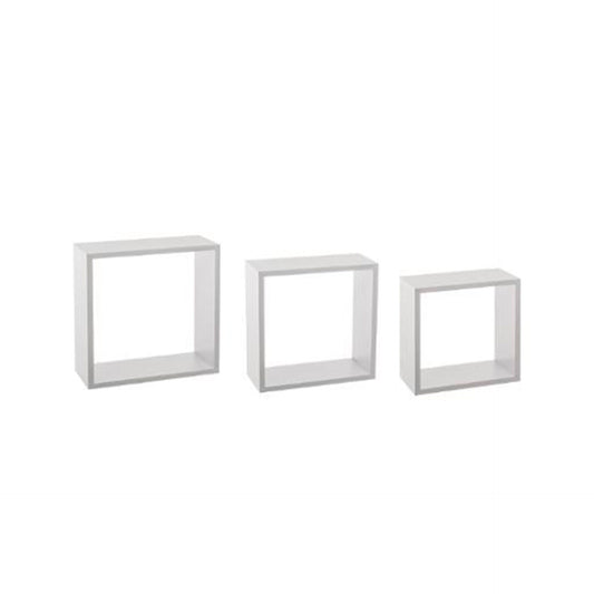 Conjunto 3 Cubos Brancos Prateleira de Parede