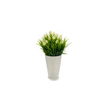 Vaso Branco com Flor Artificial Espiga