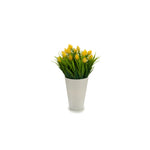 Vaso Branco com Flor Artificial Espiga