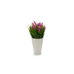 Vaso Branco com Flor Artificial Espiga