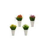 Vaso Branco com Flor Artificial Espiga