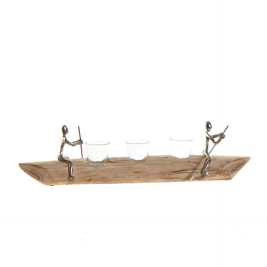 HKH Portavelas Decorativo Canoa Natural