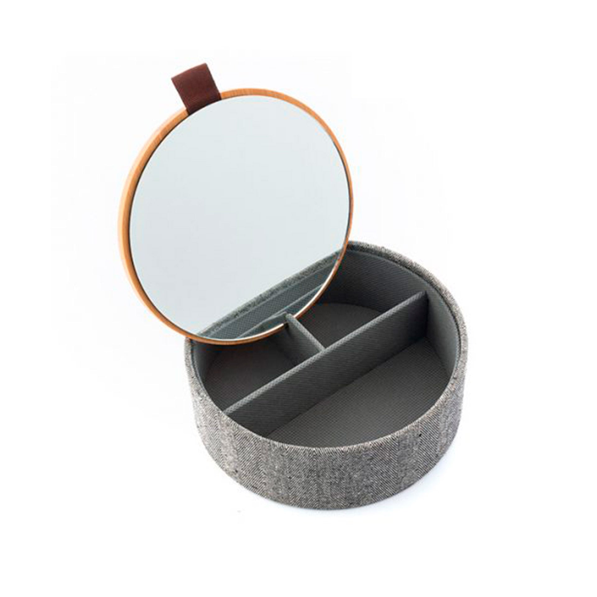 Guarda-Jóias com Tampa Bambú e Espelho