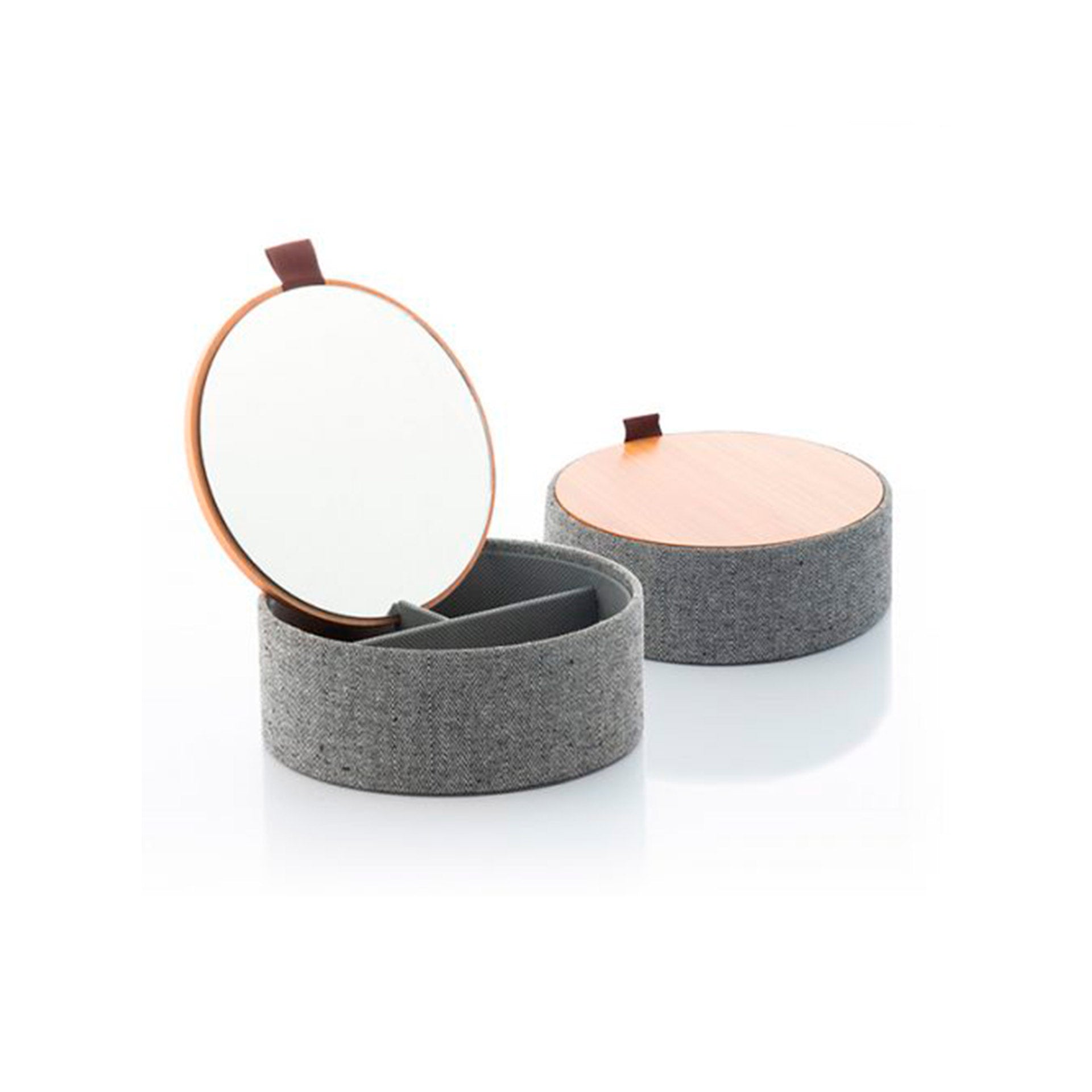 Guarda-Jóias com Tampa Bambú e Espelho