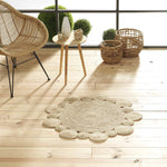 HKH Alfombra Redonda de Cordou de Yute Natural 90 cm