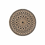 HKH Tapete Redondo Juta Estampado Silha Preto 90 cm