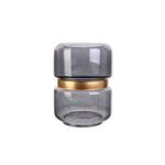 HKH Jarra Vidro Fumado Cinza Aro Dourado Filea 20,5 cm