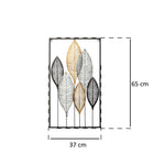 HKH Painel de Parede Decorativo Folhas Metálicas