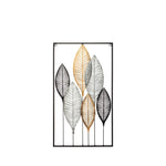 HKH Painel de Parede Decorativo Folhas Metálicas