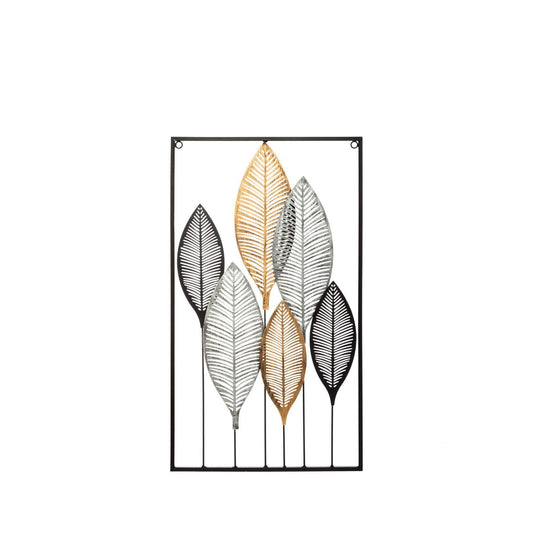 HKH Painel de Parede Decorativo Folhas Metálicas