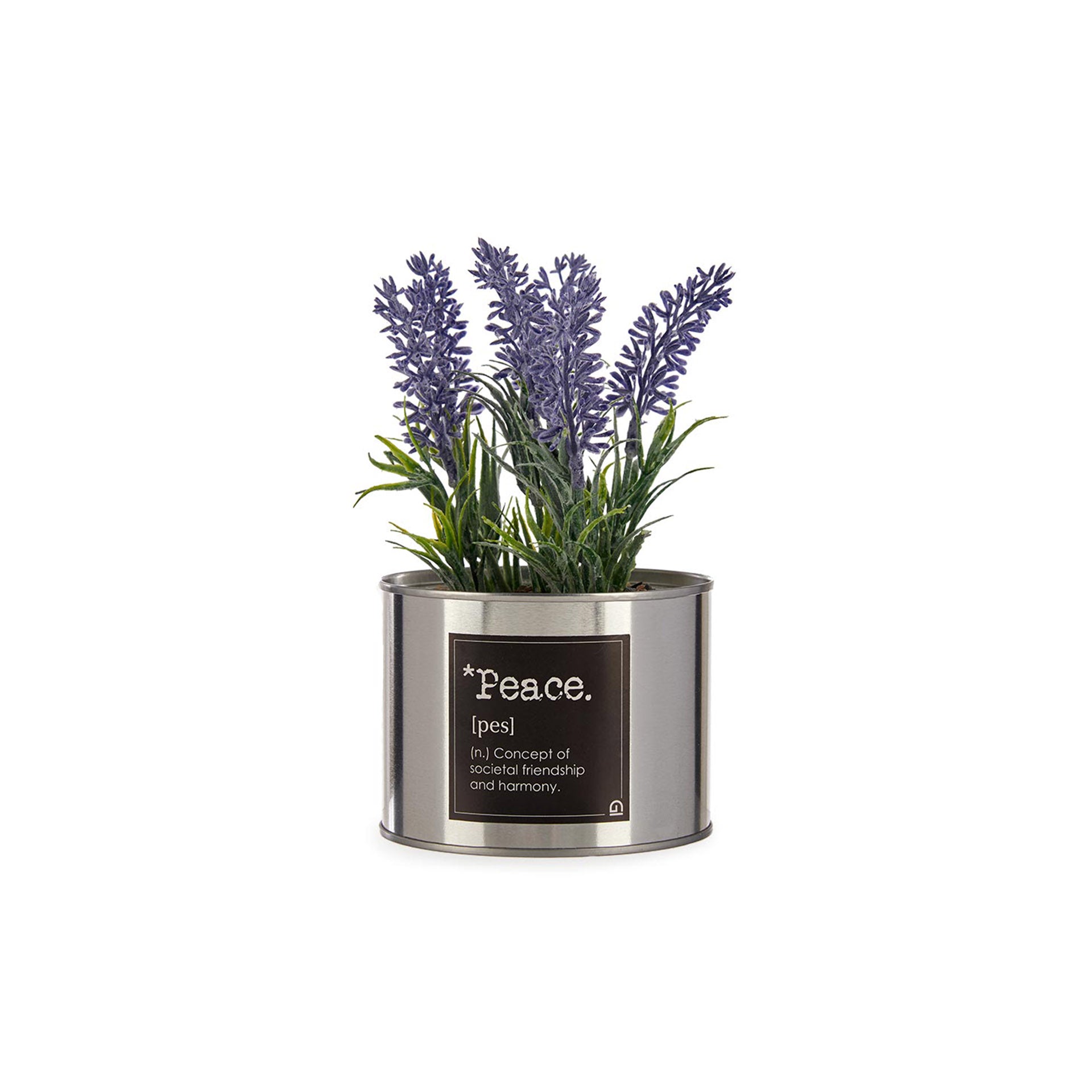 HKH Lata de florero de lavanda de planta artificial