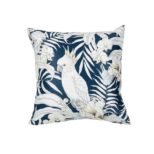 HKH Capa de Almofada Decorativa Quadrada Branca e Azul Tropical