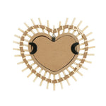 HKH Espelho de Parede Coração Decorativo Bambu