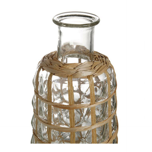 Jarra decorativa de vidrio con efecto de paja HKH