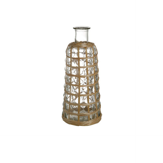 Jarra decorativa de vidrio con efecto de paja HKH