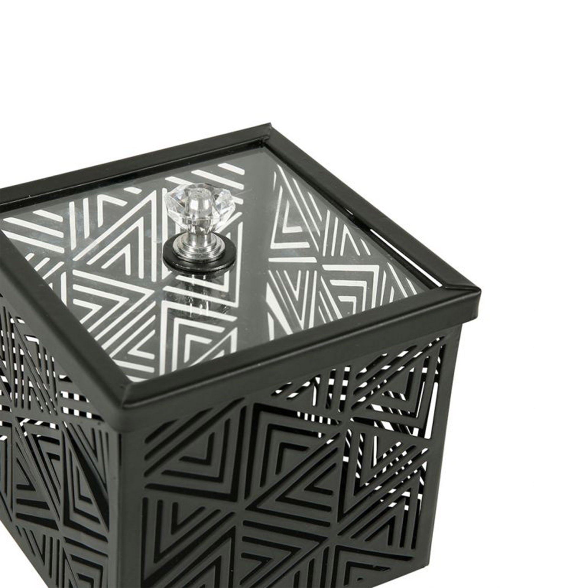 HKH Caja Decorativa Metal Zigzag Negro