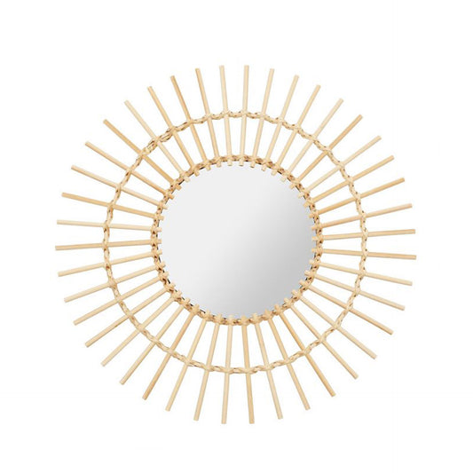 HKH Sun Espejo de pared de mimbre 50 cm
