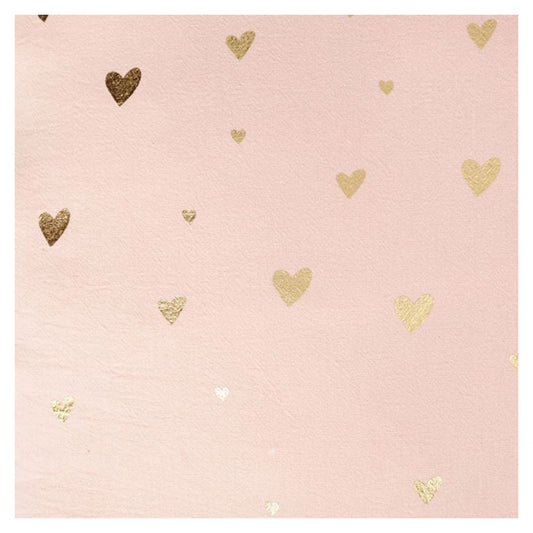 HKH Cojín Corazones Oro Rosa con Pompones