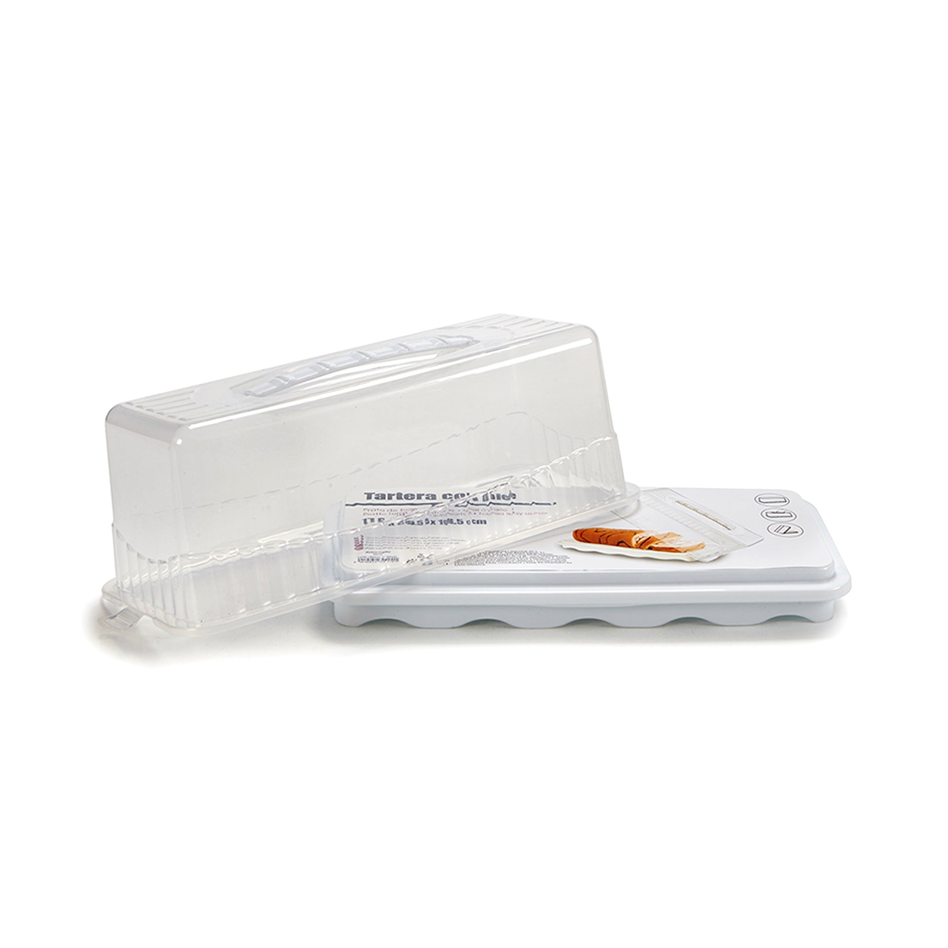 Tarta Rectangular Plastico Blanco 16,5x15x35 cm