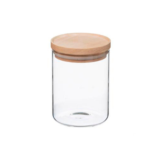 Frasco Vidro Tampa Madeira 0,6 L