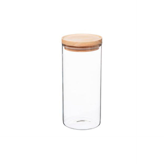Frasco Vidro Tampa Madeira 1,3 L