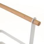 Cesta Metal Branco Asa Madeira para Frascos
